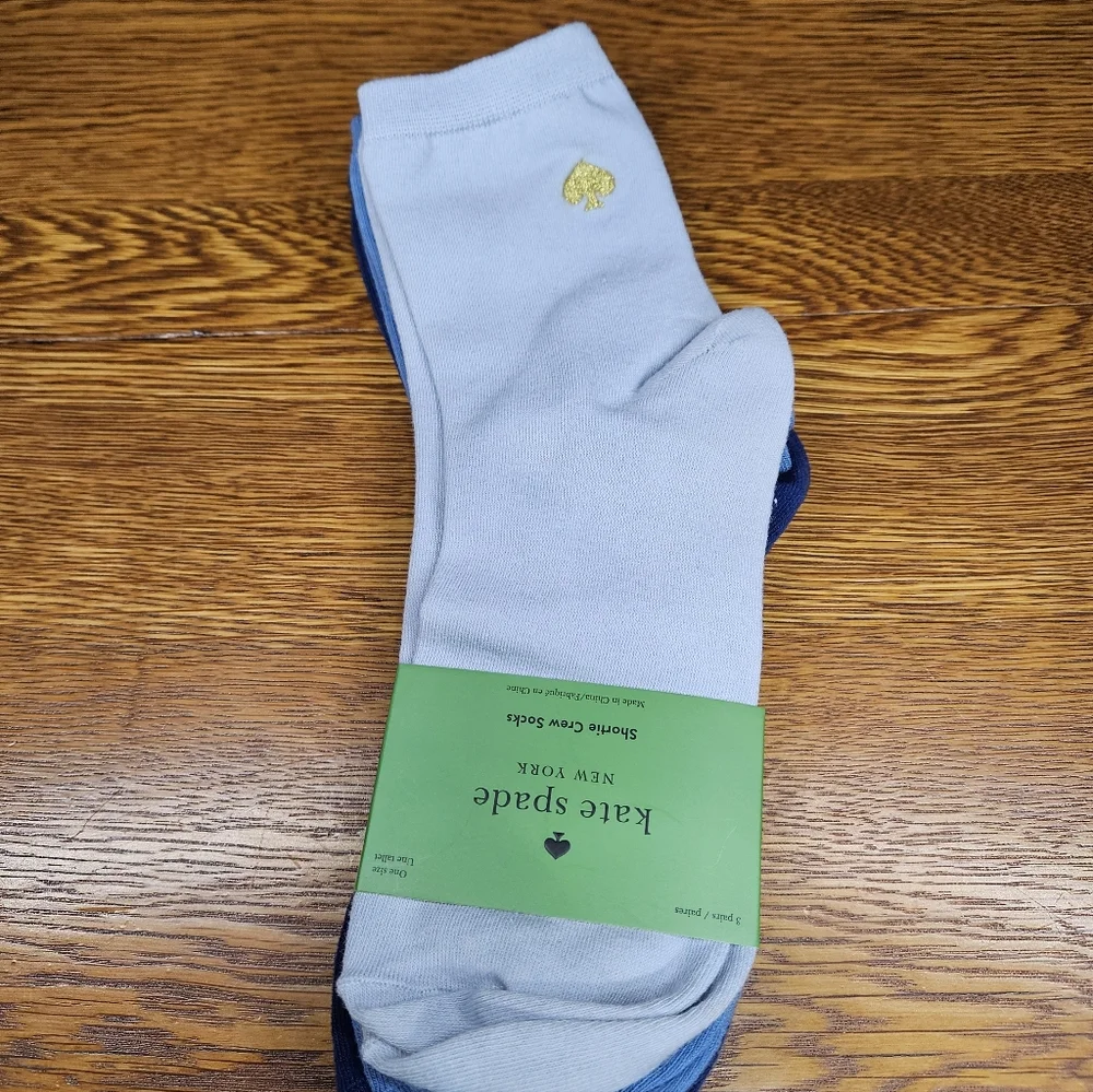 Kate Spade 3 Pack Shortie Crew Socks NWT
